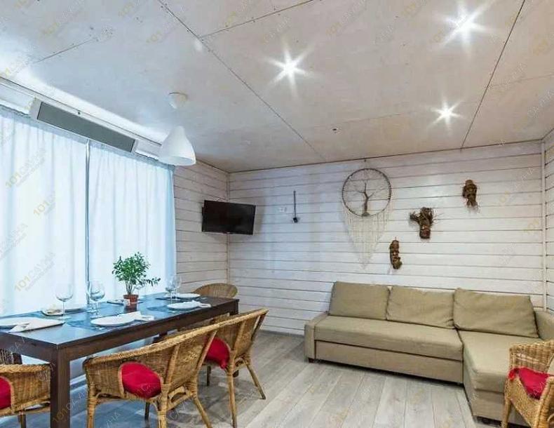 Баня Sanino space, в Санкт-Петербурге, Ленинградская область, Ломоносовский район, посёлок Затейливое (д. Санино), улица Ромашковая, 25 | Гостиная-столовая дома | 101sauna.ru