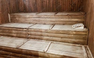 Сауна на турбазе Домостроитель, в Энгельсе, пос. Лесной, п-ов Сазанка, турбаза Домостроитель | Большая парилка | 101sauna.ru