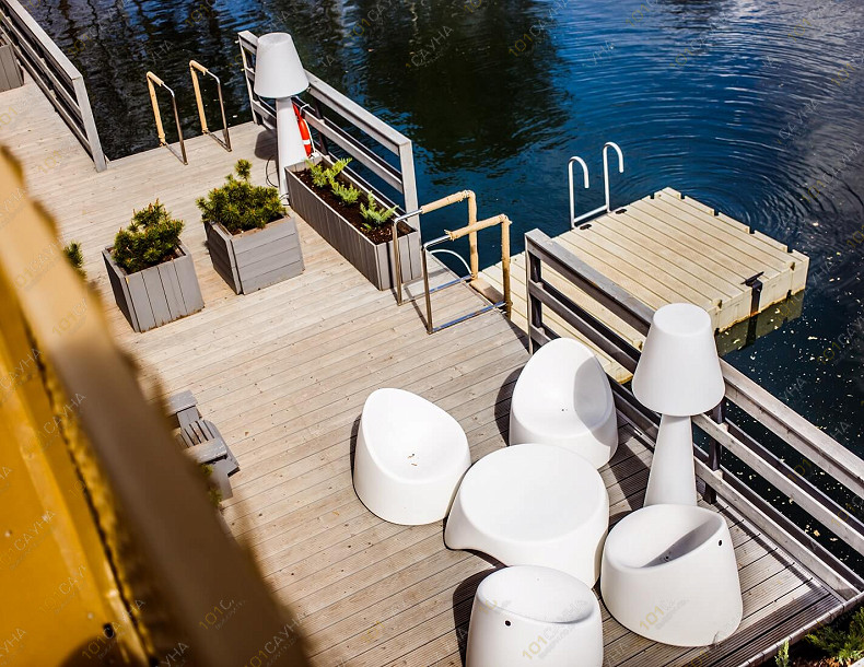 Банный SPA комплекс Хюгге Байня, в Санкт-Петербурге, Выборгское ш., 41-й км | Хюгге Байня — панорамный вид на лесной участок комплекса | 101sauna.ru