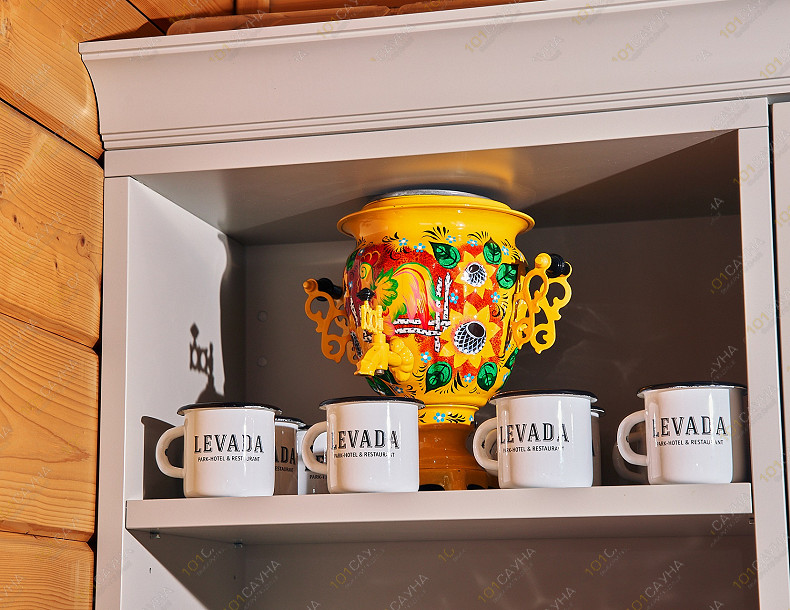 Банный комплекс Парк-отель Левада, в Санкт-Петербурге, Деревня Дранишники, участок 2 | Парк-отель Левада — самовар с авторскими кружками LEVADA | 101sauna.ru